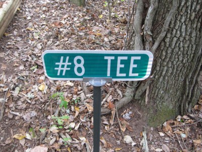 Little Creek Park, Main course, Hole 8 Hole sign