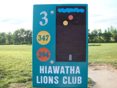 Fay Clark Park, Main course, Hole 3 Hole sign