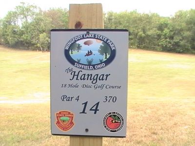 Wingfoot Lake State Park, Main course, Hole 14 Hole sign