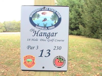 Wingfoot Lake State Park, Main course, Hole 13 Hole sign