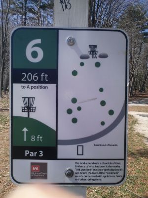 Buffumville Lake, Long Course, Hole 6 Hole sign