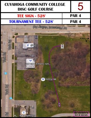 Cuyahoga Community College, Tri C West, Hole 5 Hole sign