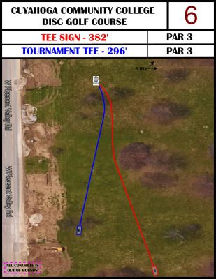 Cuyahoga Community College, Tri C West, Hole 6 Hole sign