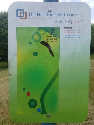 Northview Church, The Hill, Hole 9 Hole sign