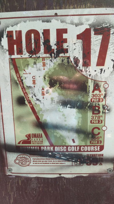 Hummel Park, Main course, Hole 17 Hole sign