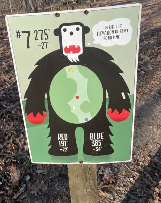 Mayo Park, Sasquatch DGC, Hole 7 Hole sign