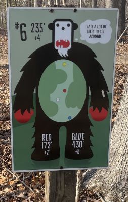 Mayo Park, Sasquatch DGC, Hole 6 Hole sign