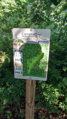 Hazel Landing Park, Main course, Hole 17 Hole sign