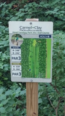 Hazel Landing Park, Main course, Hole 8 Hole sign