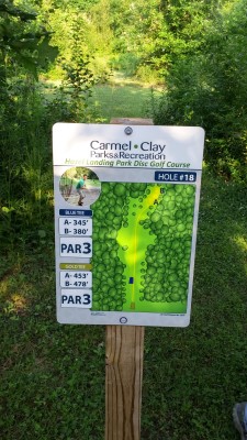 Hazel Landing Park, Main course, Hole 18 Hole sign