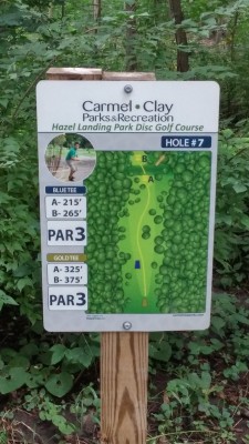 Hazel Landing Park, Main course, Hole 7 Hole sign