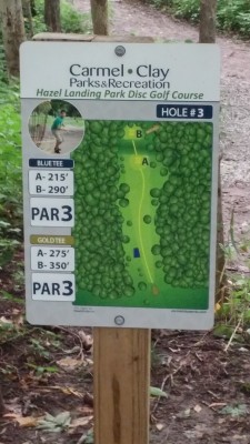 Hazel Landing Park, Main course, Hole 3 Hole sign