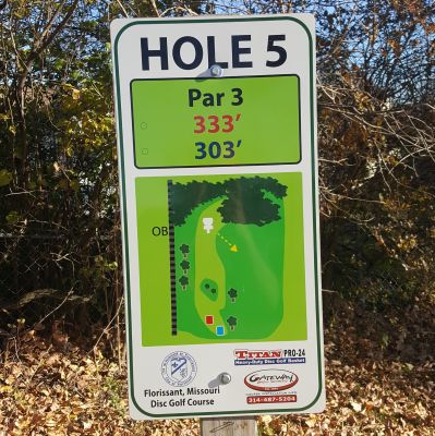 Dunegant Park, Main course, Hole 5 Hole sign