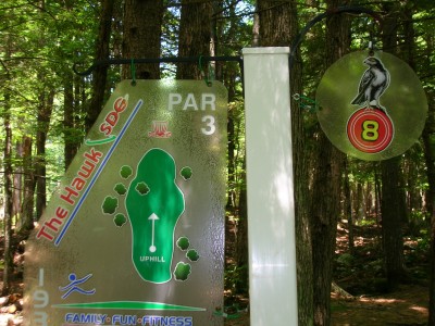 Sabattus DGC, Hawk, Hole 8 Hole sign