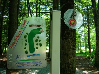 Sabattus DGC, Hawk, Hole 18 Hole sign