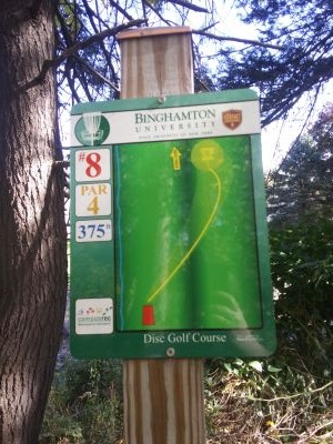 Binghamton University DGC, Main course, Hole 8 Hole sign