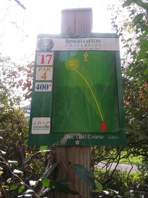 Binghamton University DGC, Main course, Hole 17 Hole sign