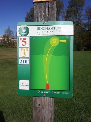 Binghamton University DGC, Main course, Hole 5 Hole sign