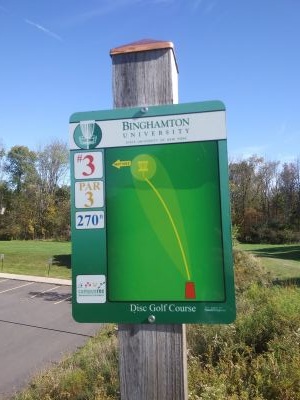 Binghamton University DGC, Main course, Hole 3 Hole sign