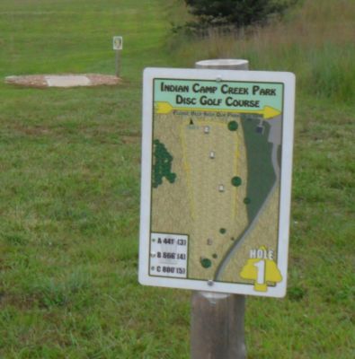 Indian Camp Creek Park, Main course, Hole 1 Hole sign