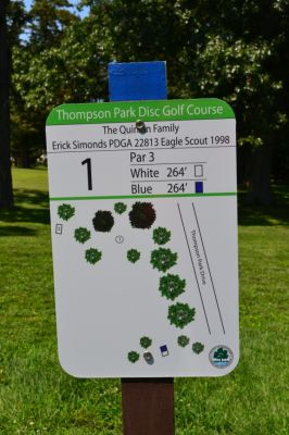 Thompson Park, Main course, Hole 1 Hole sign