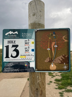 Fehringer Ranch, Main course, Hole 13 Hole sign