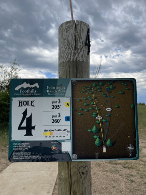 Fehringer Ranch, Main course, Hole 4 Hole sign