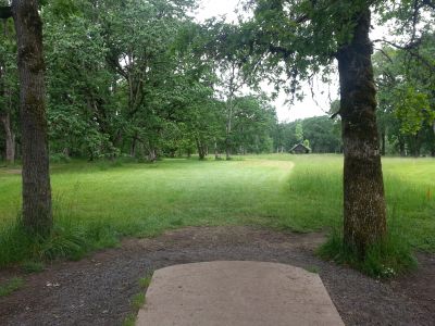 Champoeg State Park, Old Oak Grove, Hole 4 Tee pad