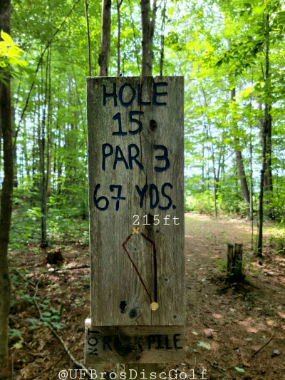 Oxbow, Main course, Hole 15 Hole sign