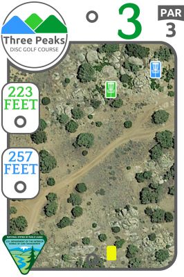 Three Peaks Recreation Area, Three Peaks, Hole 3 Hole sign