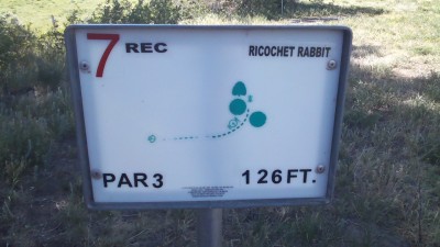 Two Gray Hares, Main course, Hole 7 Hole sign