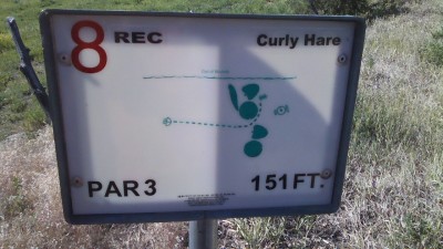 Two Gray Hares, Main course, Hole 8 Hole sign