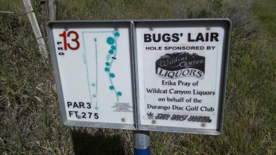 Two Gray Hares, Main course, Hole 13 Hole sign