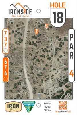 Three Peaks Recreation Area, Ironside, Hole 18 Hole sign