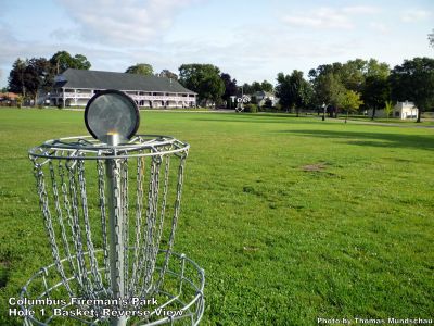 Columbus Fireman's Park, Main course, Hole 1 Reverse (back up the fairway)