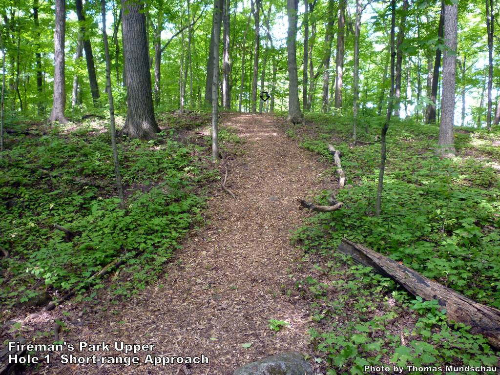 Hole 1 • Fireman's Park Upper (Slinger, WI) Disc Golf Courses Disc