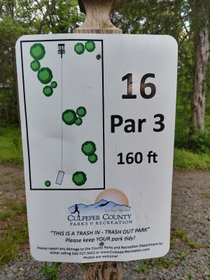 Spilman Park, Main course, Hole 16 Hole sign