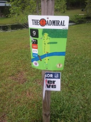 The Admiral, Main course, Hole 9 Hole sign