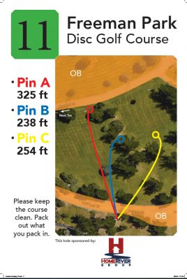 Freeman Park, Main course, Hole 11 Hole sign