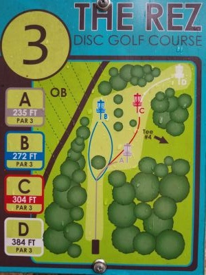 The Rez - Reservoir, Main course, Hole 3 Hole sign