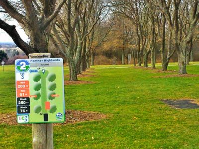 Panther Highlands, Main course, Hole 2 Long tee pad