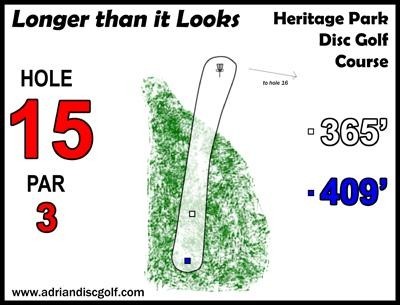 Heritage Park, Heritage Park DGC, Hole 15 Long tee pad