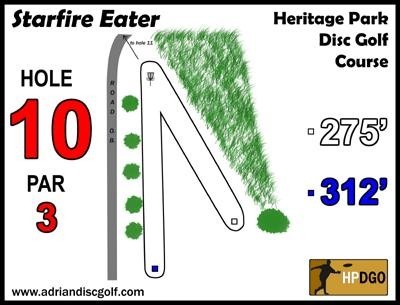 Heritage Park, Heritage Park DGC, Hole 10 Long tee pad