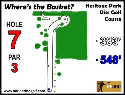 Heritage Park, Heritage Park DGC, Hole 7 Long tee pad