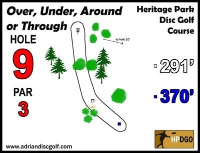 Heritage Park, Heritage Park DGC, Hole 9 Long tee pad