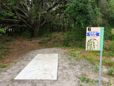 Hidden Oaks DGC, Main course, Hole 6 Tee pad