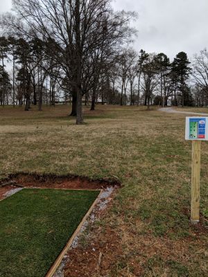 Chester Frost Park, Dallas Island DGC, Hole 16 Tee pad