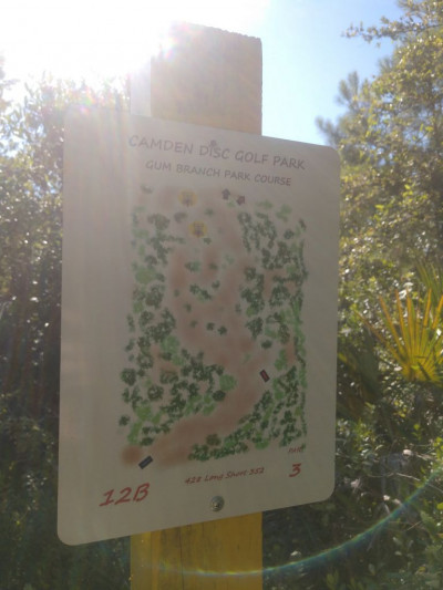 Howard Peoples Park, Gum Branch, Hole 12 Hole sign