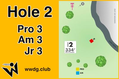 West Winds DGC, East course, Hole 2 Hole sign