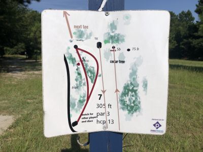 Pisgah Church, Main course, Hole 7 Hole sign